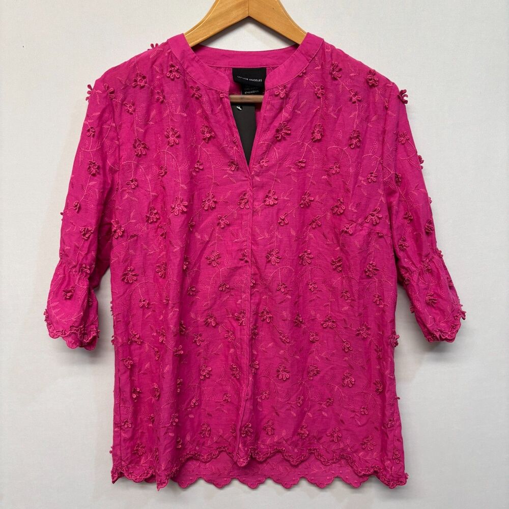 NWT LIV Los Angeles Women Blouse Top Shirt Size Medium Embroidered Boho C044 -26